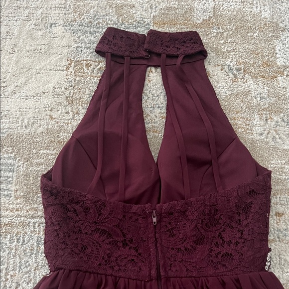 ‼️ Burgundy Dress with Embellished Waist ‼️ - Picture 4 of 4